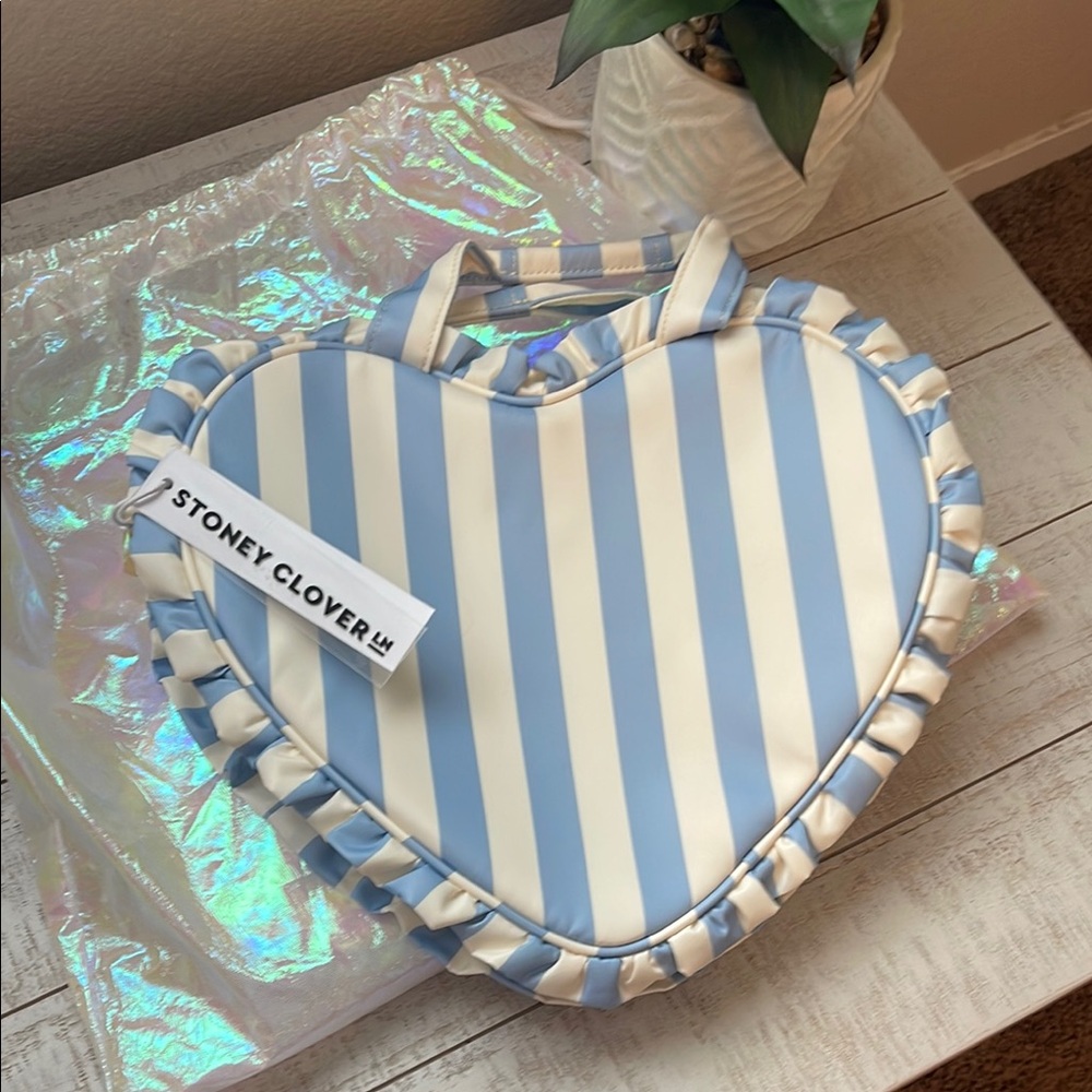 Stoney Clover Heart-Shaped Striped Bag
